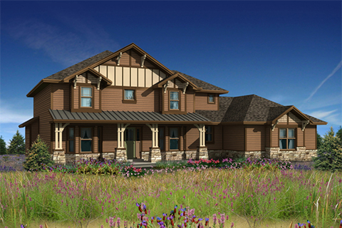Landscaped 3D House Rendering
